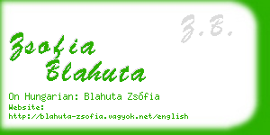 zsofia blahuta business card